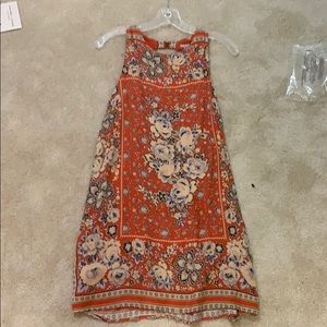 Orange Shift Dress, with Open back circle